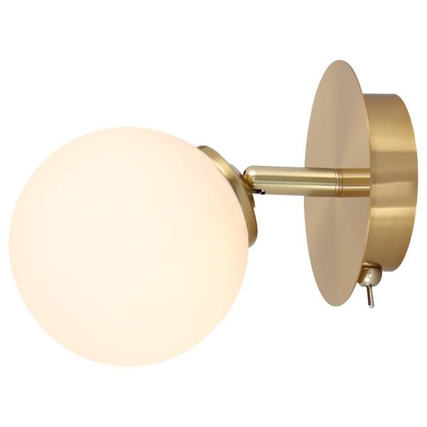 Wandleuchte Bosken - Gusseisen / Milchglas - Messing - Flammenanzahl: 1