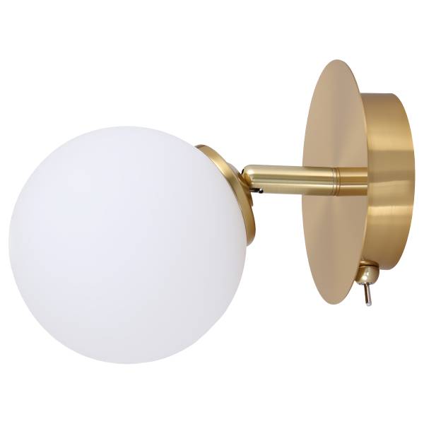 Wandleuchte Bosken - Gusseisen / Milchglas - Messing - Flammenanzahl: 1