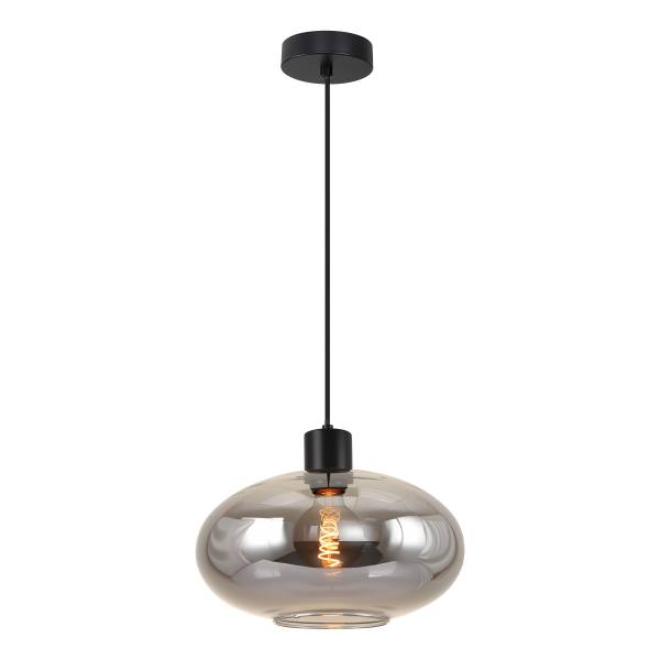 Pendelleuchte Laport Rund - Gusseisen / Rauchglas - Schwarz - Flammenanzahl: 1