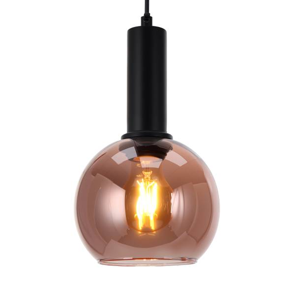 Pendelleuchte Almota - Gusseisen / Farbglas - Mehrfarbig - 3-flammig