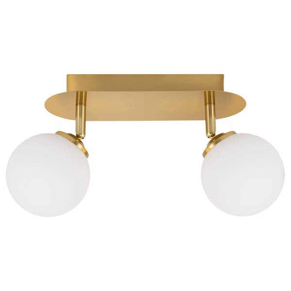 Wandleuchte Bosken - Gusseisen / Milchglas - Messing - Flammenanzahl: 2