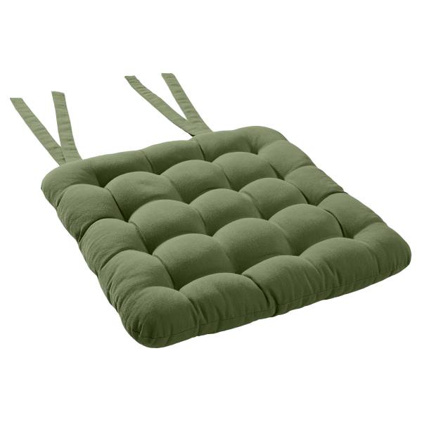 Stuhlkissen SOLID - Baumwolle / Polyester - Olivgrün