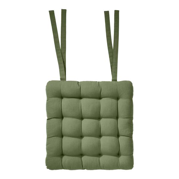 Stuhlkissen SOLID - Baumwolle / Polyester - Olivgrün