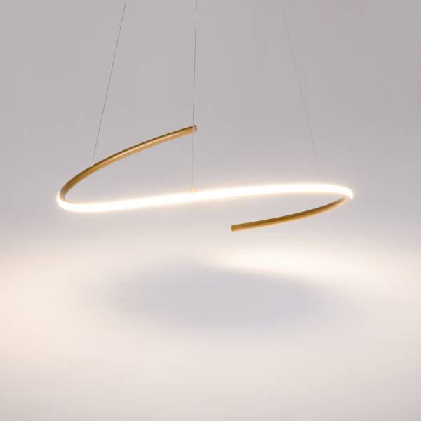 LED-Pendelleuchte Curve Typ A - Silikon / Aluminium - 1-flammig - Messing