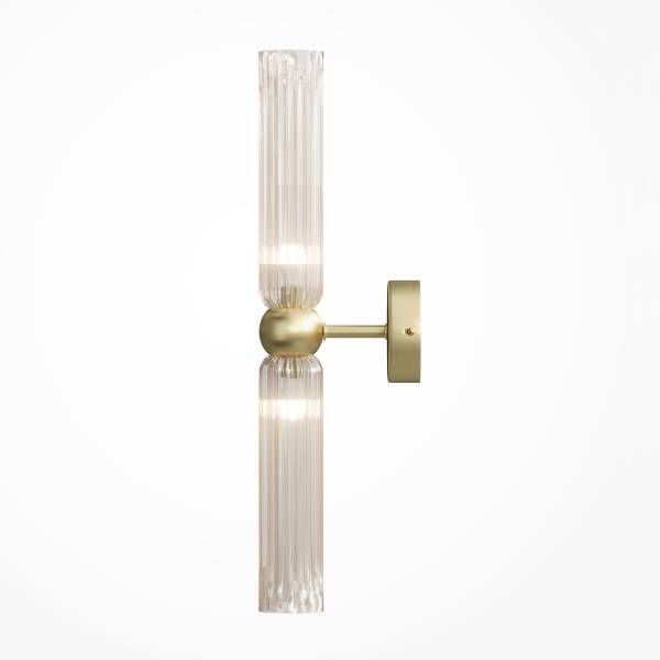 Wandleuchte Antic - Farbglas / Mischmetall - 2-flammig - Beige
