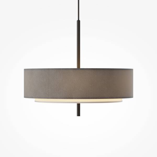 Pendelleuchte Bergamo - Leinen / Mischmetall - 5-flammig - Taupe