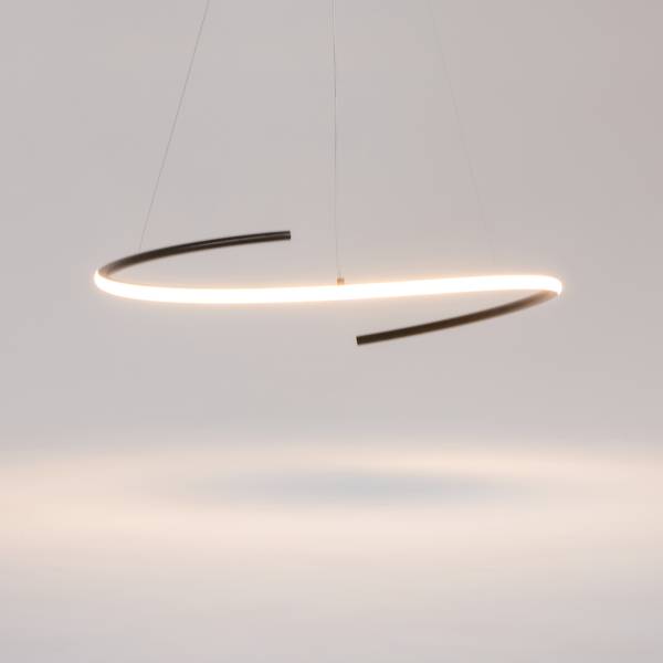 LED-Pendelleuchte Curve Typ A - Silikon / Aluminium - 1-flammig - Schwarz