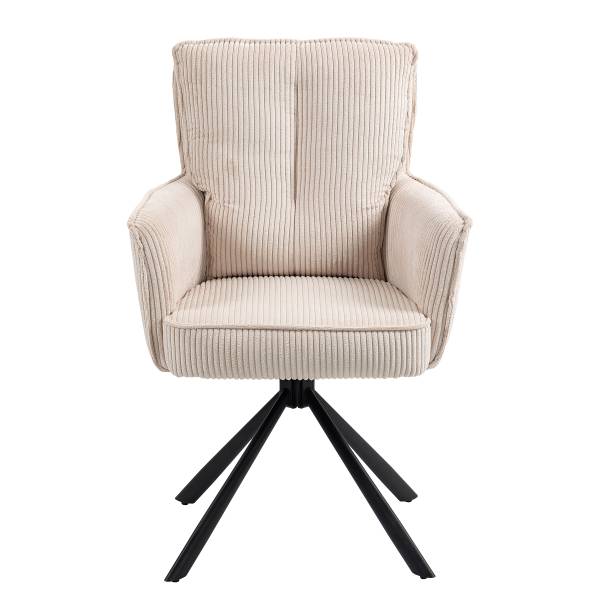 Drehbarer Armlehnenstuhl SALVIN 2er-Set - Beige