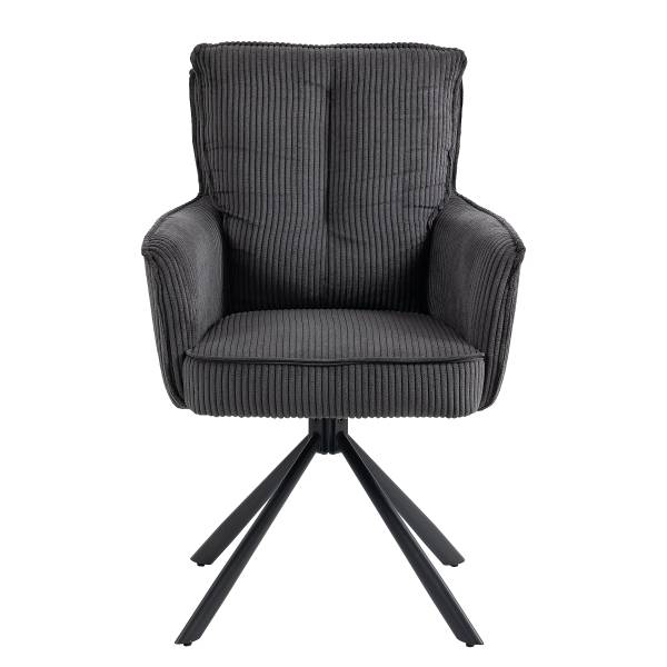 Drehbarer Armlehnenstuhl SALVIN 2er-Set - Dunkelgrau