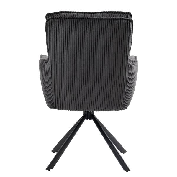 Drehbarer Armlehnenstuhl SALVIN 2er-Set - Dunkelgrau