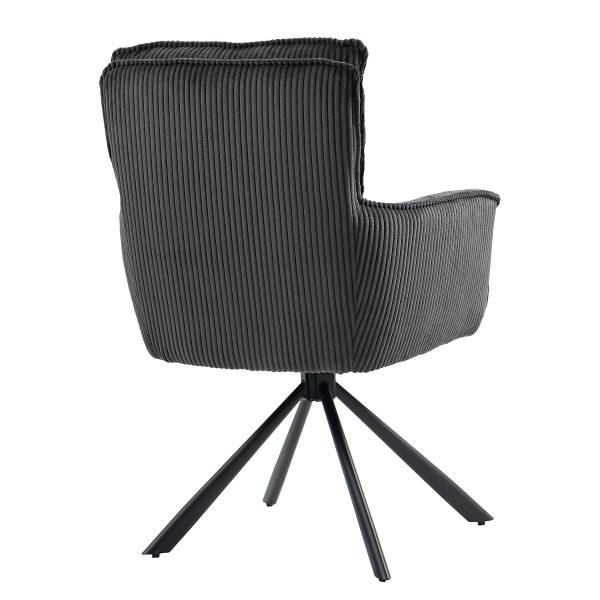 Drehbarer Armlehnenstuhl SALVIN 2er-Set - Dunkelgrau