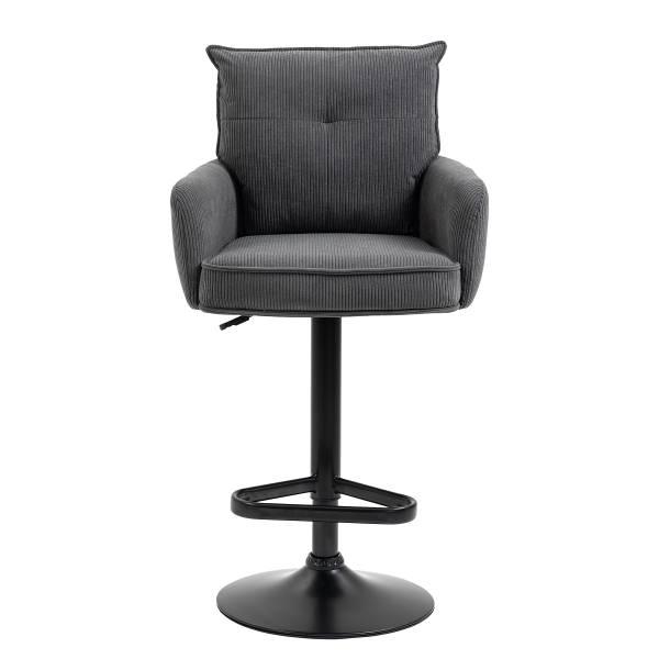 Drehbarer Barstuhl DIDRIP 2er-Set - Höhenverstellbar - Grau - Teller