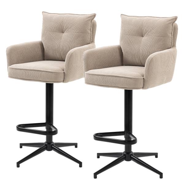 Drehbarer Barstuhl DIDRIP 2er-Set - Höhenverstellbar - Cappuccino - Sternförmig