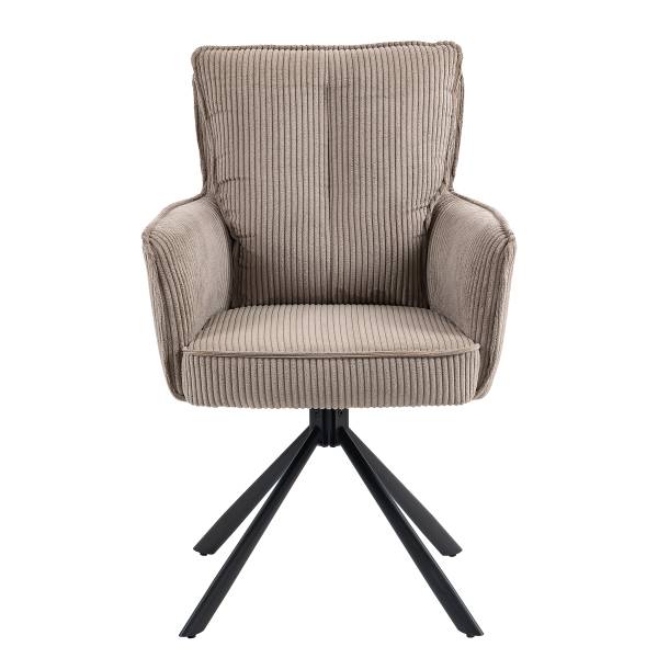 Drehbarer Armlehnenstuhl SALVIN 2er-Set - Cappuccino
