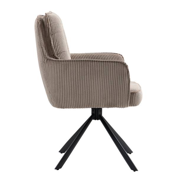 Drehbarer Armlehnenstuhl SALVIN 2er-Set - Cappuccino