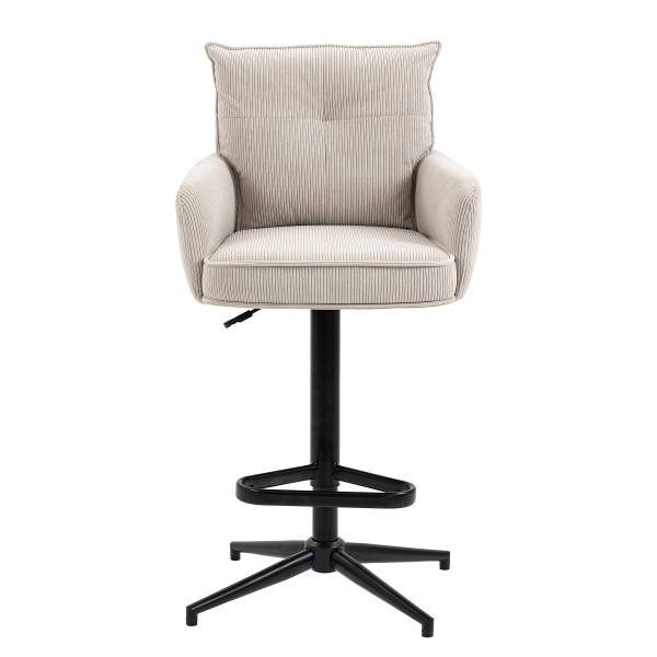 Drehbarer Barstuhl DIDRIP 2er-Set - Höhenverstellbar - Beige - Sternförmig