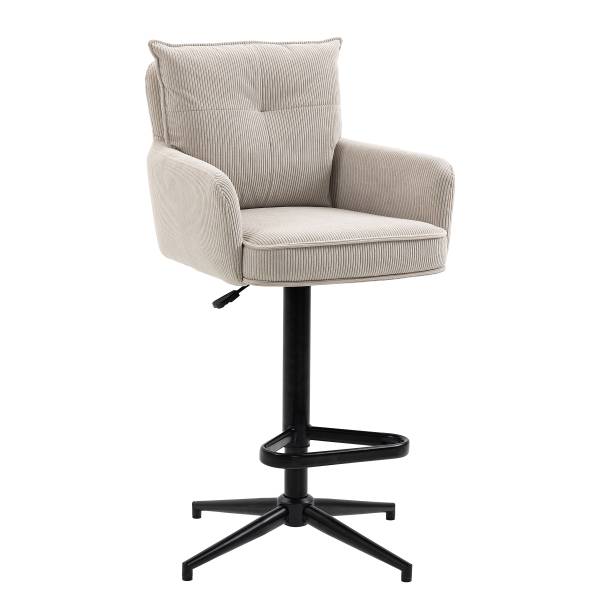 Drehbarer Barstuhl DIDRIP 2er-Set - Höhenverstellbar - Beige - Sternförmig