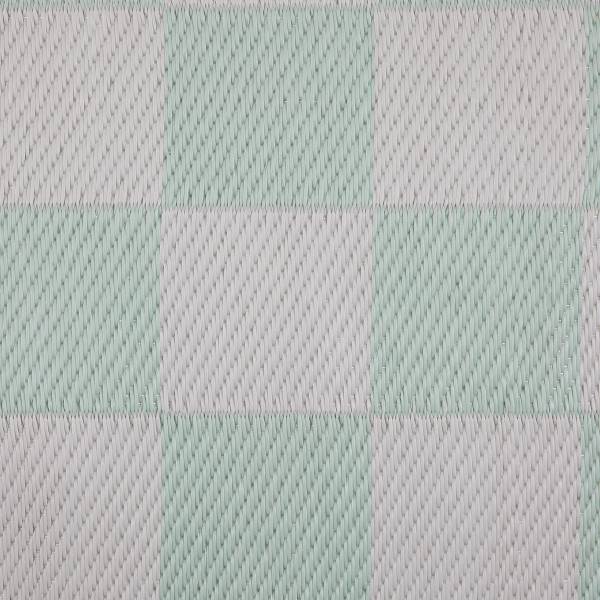 In-/Outdoorteppich COLOUR CLASH Karo - Polypropylen / recyceltes Material - Türkis - 118 x 180 cm