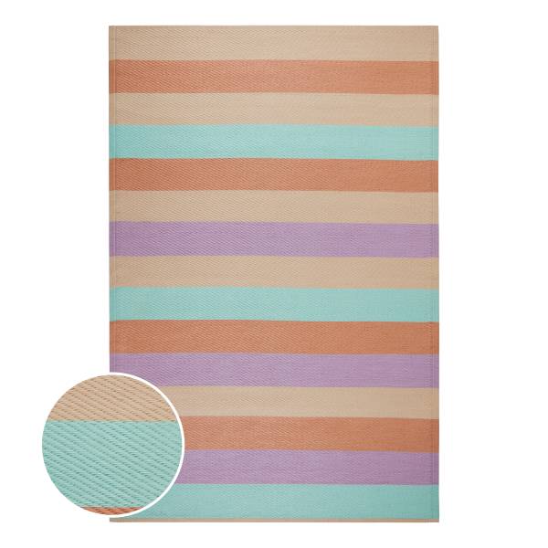 In-/Outdoorteppich COLOUR CLASH Streifen - Polypropylen / recyceltes Material - 118 x 180 cm
