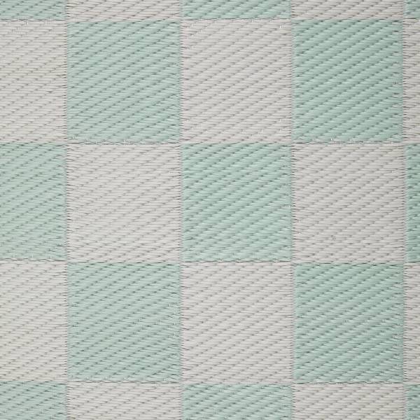 In-/Outdoorteppich COLOUR CLASH Karo - Polypropylen / recyceltes Material - Türkis - 150 x 90 cm