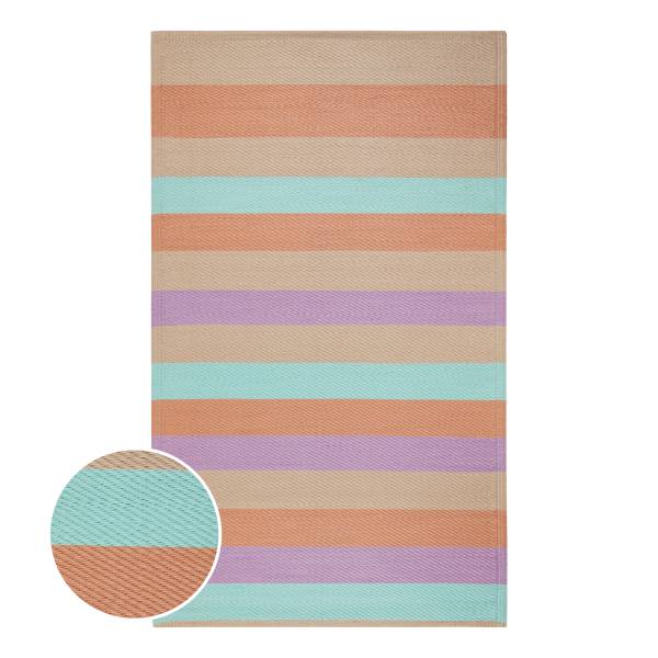 In-/Outdoorteppich COLOUR CLASH Streifen - Polypropylen / recyceltes Material - 150 x 90 cm
