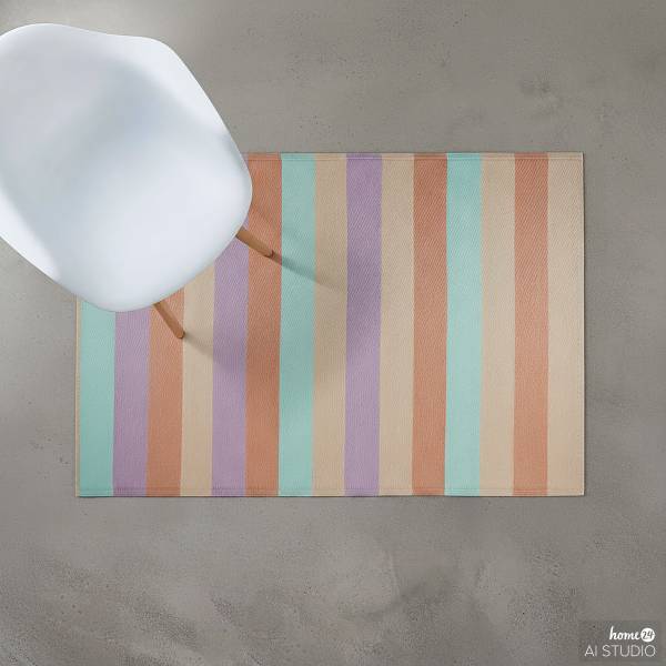 In-/Outdoorteppich COLOUR CLASH Streifen - Polypropylen / recyceltes Material - 150 x 90 cm