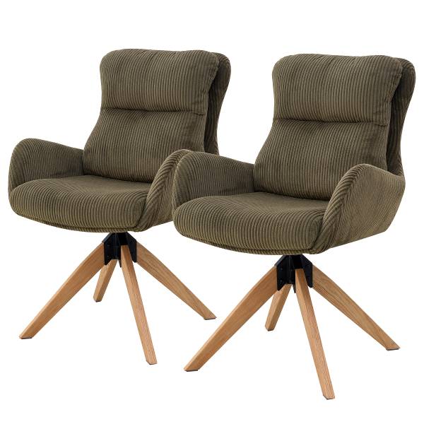 Drehbarer Armlehnenstuhl SPATZ 2er-Set - Khaki