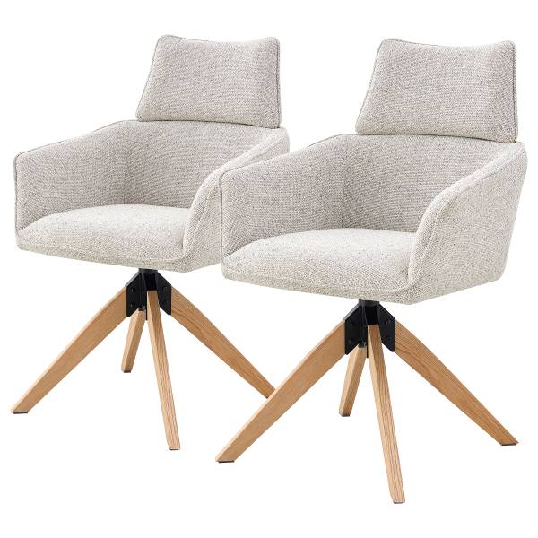 Drehbarer Armlehnenstuhl TUBEI 2er-Set - Beige