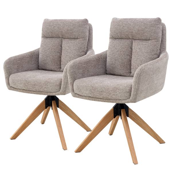 Drehbarer Armlehnenstuhl LOVIK 2er-Set - Taupe
