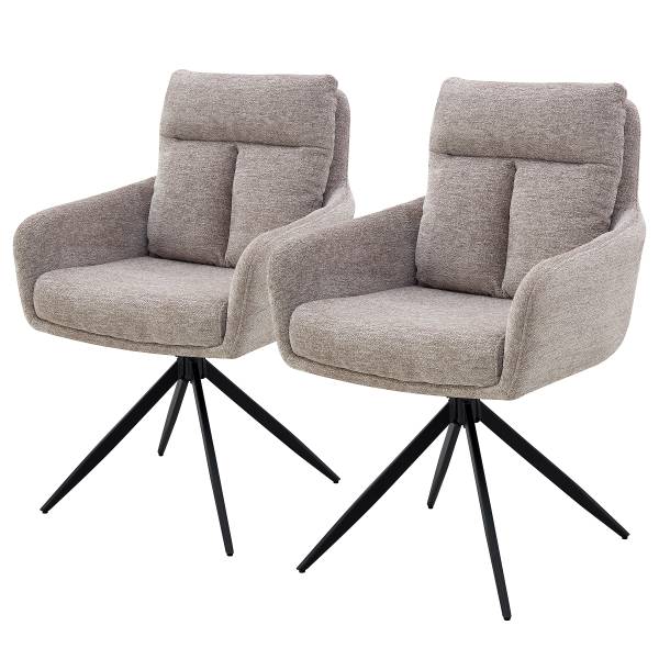 Drehbarer Armlehnenstuhl LOBBS 2er-Set - Taupe