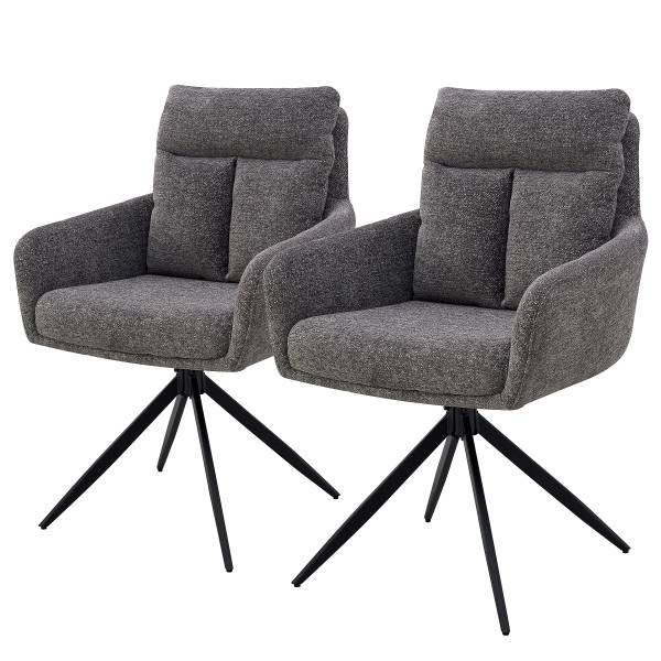 Drehbarer Armlehnenstuhl LOBBS 2er-Set - Grau