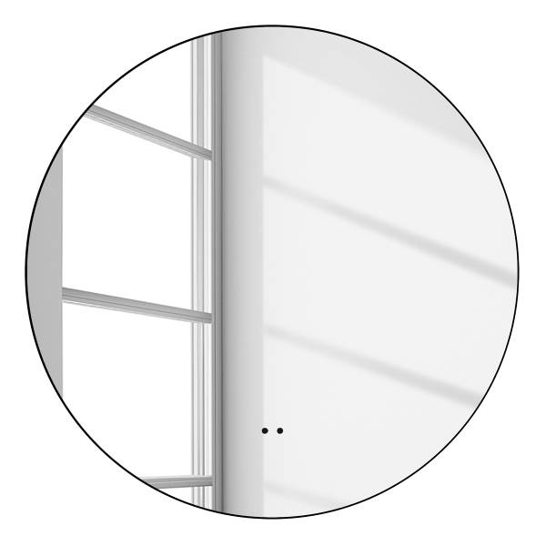 Beleuchteter Spiegel Talos rund - Matt Schwarz - Breite: 50 cm