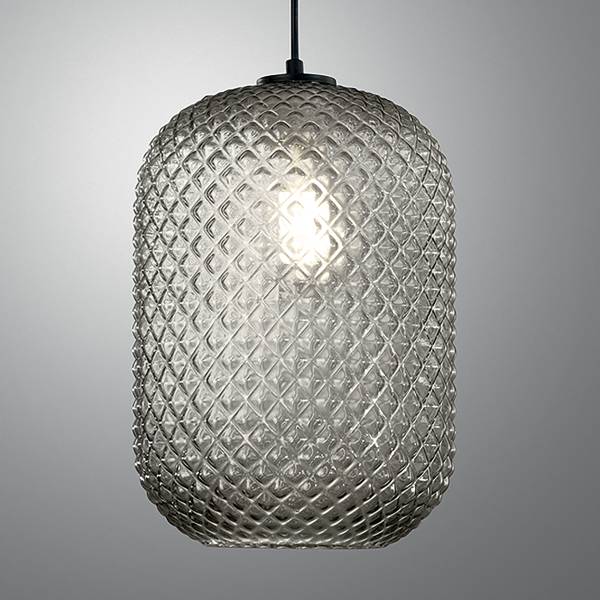 Pendelleuchte Ashford Typ B - Farbglas / Aluminium - 1-flammig - Grau