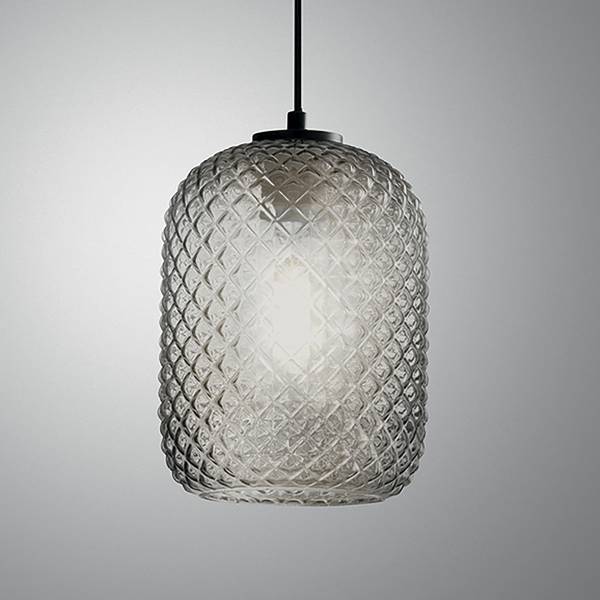 Pendelleuchte Ashford Typ A - Farbglas / Aluminium - 1-flammig - Grau