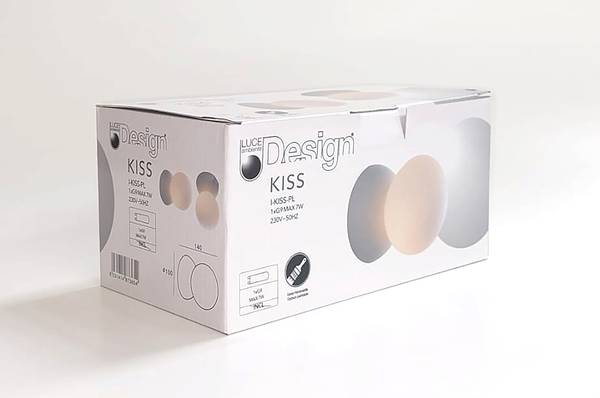 Deckenleuchte Kiss - Acrylglas / Gips - 1-flammig