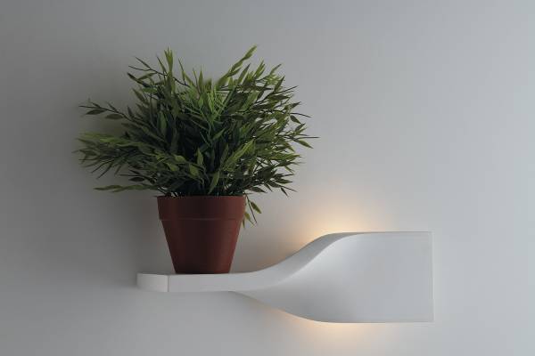 Wandleuchte Piroette - Gips - 1-flammig - Breite: 36 cm