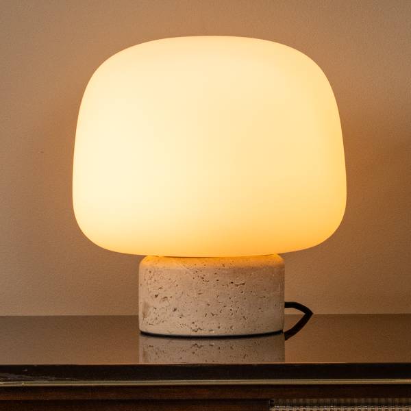 Tischleuchte Anston - Opalglas - Beige