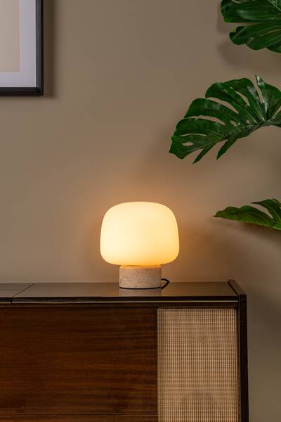 Tischleuchte Anston - Opalglas - Beige