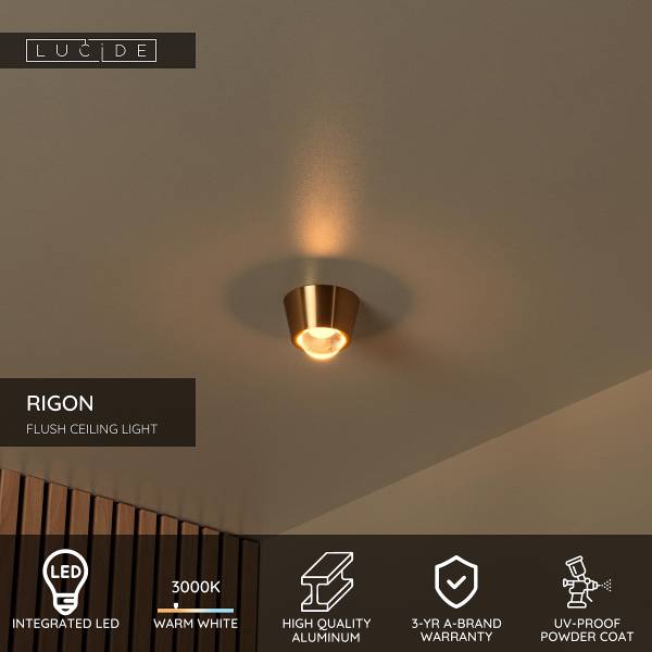 Deckenleuchte Rigon - Aluminium - Gold