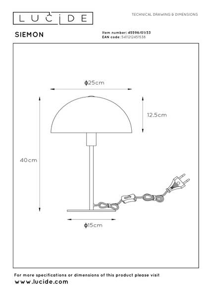 Tischleuchte Siemon - Stahl - Grün