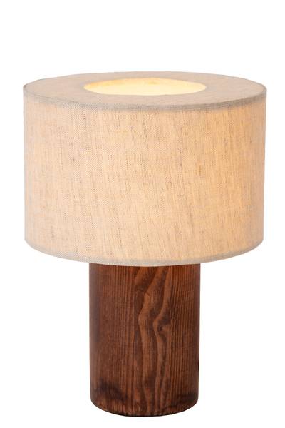 Tischleuchte Tachina - Leinen - Braun - Durchmesser: 15 cm