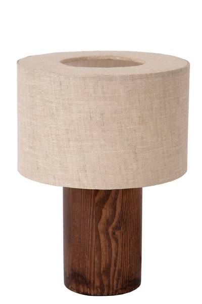 Tischleuchte Tachina - Leinen - Braun - Durchmesser: 15 cm