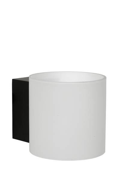 Wandleuchte Jelte - Opalglas - Schwarz