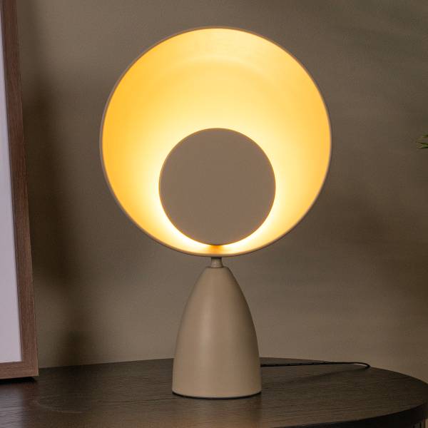 Tischleuchte Castamar - Stahl - Beige