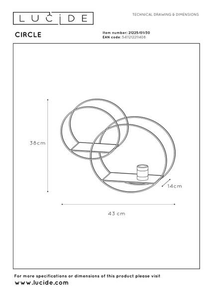 Wandleuchte Circle - Eisen - Schwarz