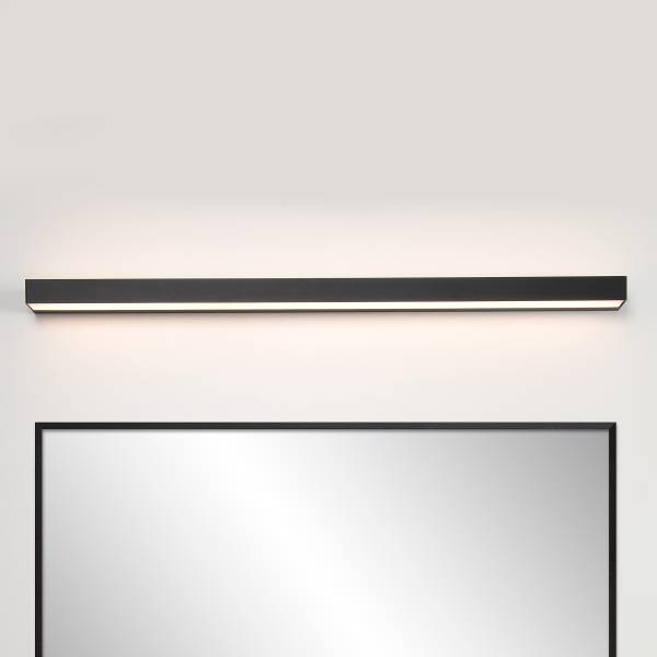 LED-Wandleuchte Alexa - Eisen - Schwarz - Tiefe: 90 cm