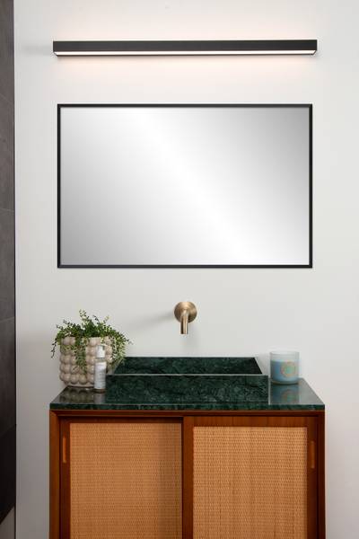LED-Wandleuchte Alexa - Eisen - Schwarz - Tiefe: 90 cm