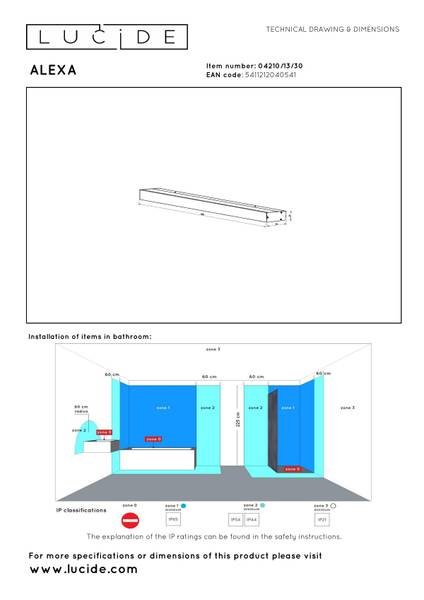 LED-Wandleuchte Alexa - Eisen - Schwarz - Tiefe: 90 cm