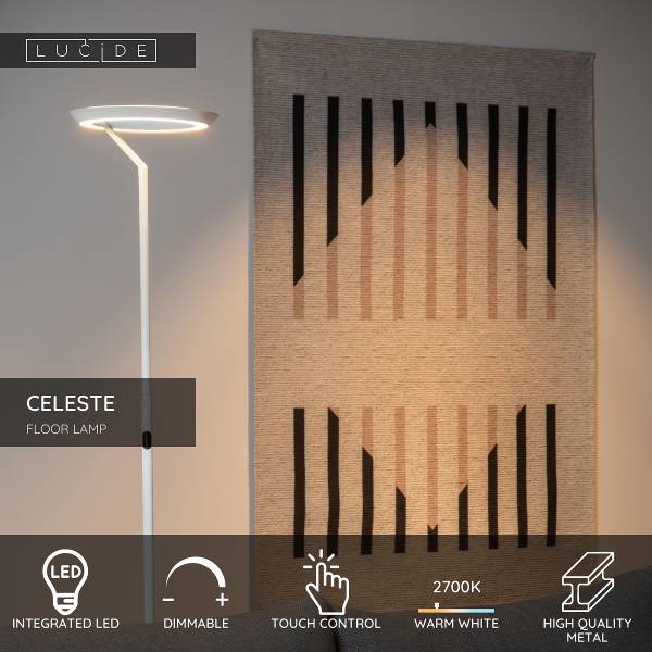 Stehleuchte Celeste - Eisen - Weiß