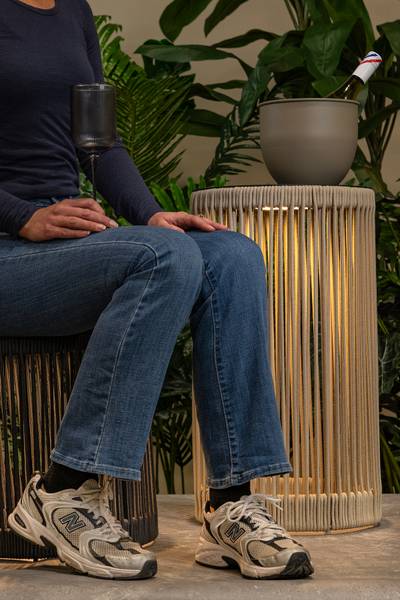 Akku-Stehleuchte Pingi - Polyester - Schwarz - Höhe: 37 cm